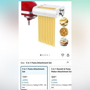 3 in 1 Pasta Roller & Cutter Attachment Set